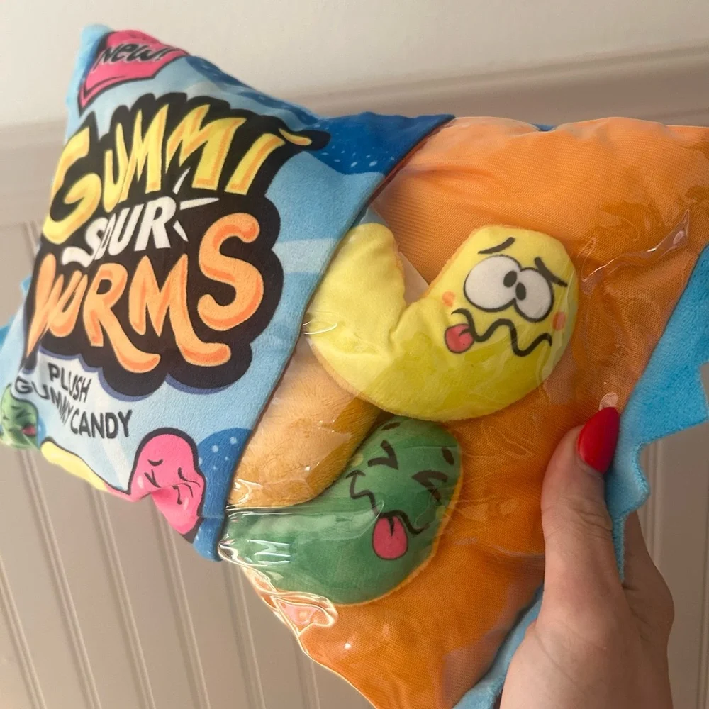 Gummi Sour Worms Plush Toy - Multicolor